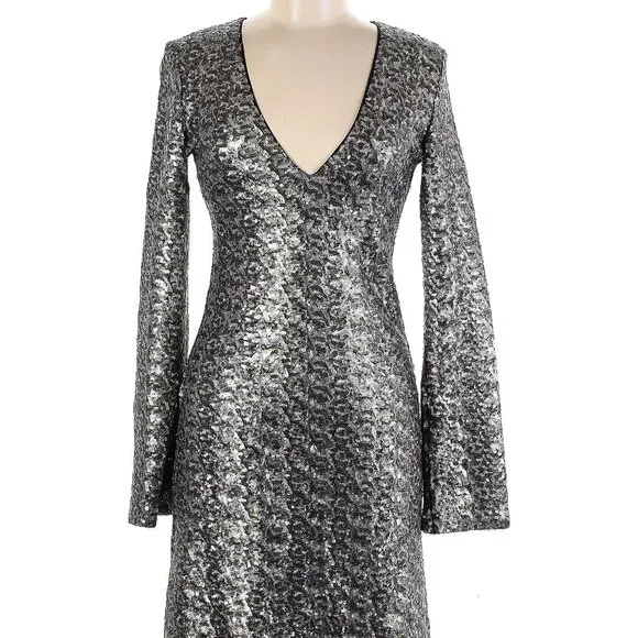 ASOS | Dresses | Nwt Asos Silver Gray Sequin Cocktail Dress Sz 6 | Poshmark